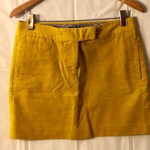 Ladies Sz 4 Mustard Yellow J Crew Miniskirt.
